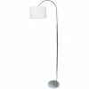 Best Sale ⌛ Simple Designs Arched Brushed Nickel 65 In. Floor Lamp With Fabric Shade 👏