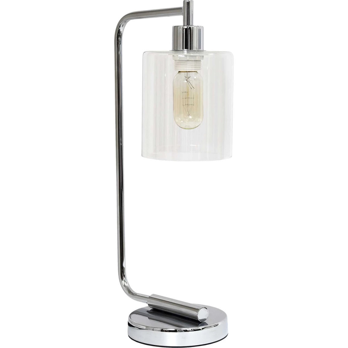 Cheap ๐ Simple Designs Antique Style Industrial 19 In. Desk Lamp With Glass Shade, Chrome ๐ - Image 2
