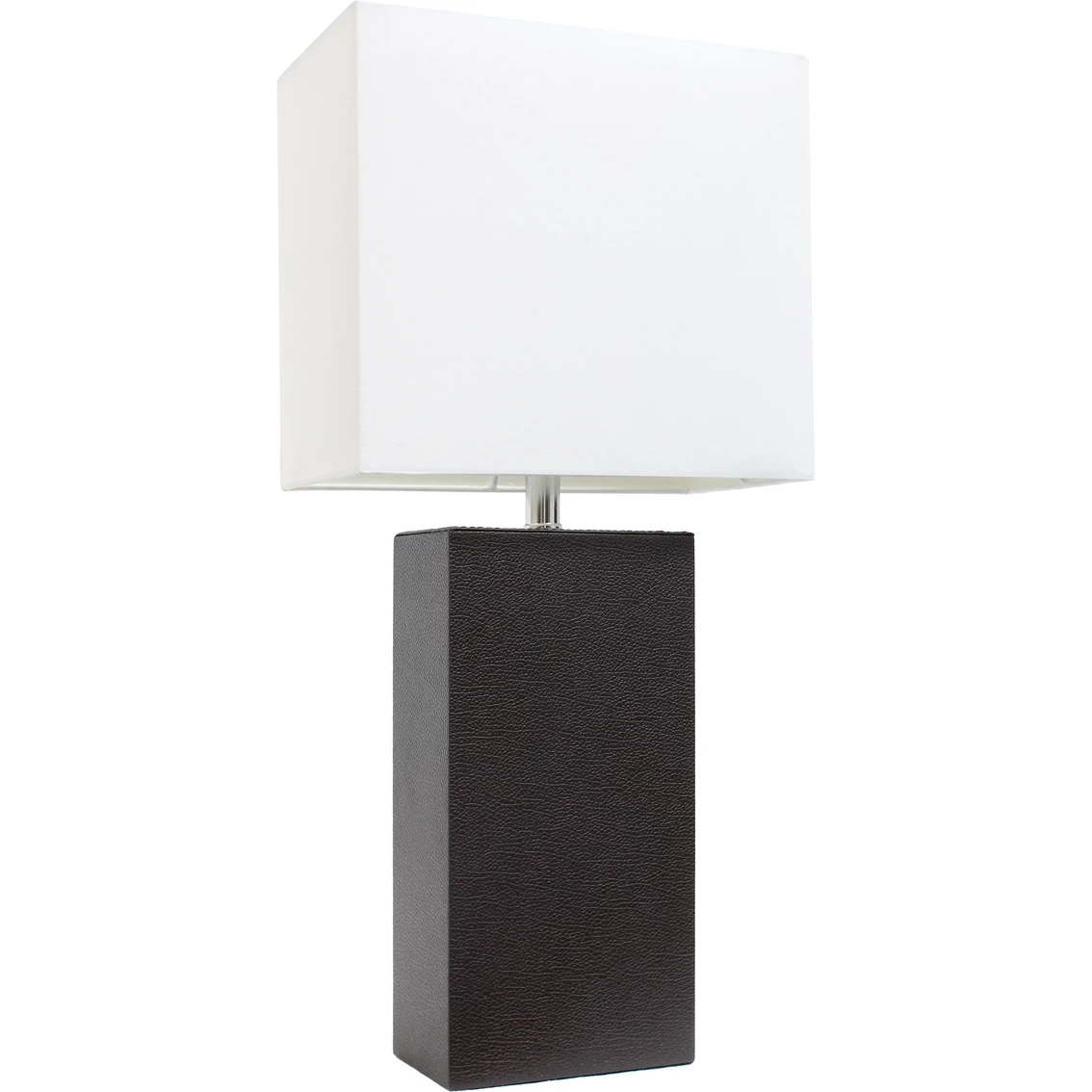 Flash Sale 🤩 Elegant Designs Modern Leather 21 In. Table Lamp With White Fabric Shade ⭐ - Image 4