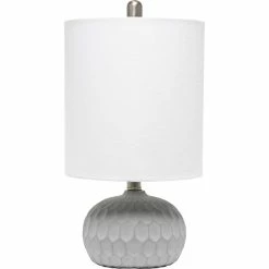 Hot Sale 🥰 Lalia Home Concrete Thumbprint 18.5 In. Table Lamp With White Fabric Shade 🌟