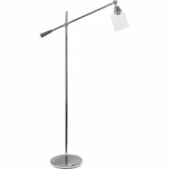 Best deal β Lalia Home Swing Arm 56 In. Floor Lamp With Clear Glass Cylindrical Shade, Chrome π