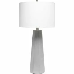 Best Sale 🤩 Lalia Home Concrete Pillar 30.5 In. Table Lamp With White Fabric Shade 😀