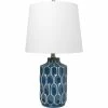 Cheap 🔥 Lalia Home Moroccan 22 In. Table Lamp With Fabric White Shade, Blue 👍