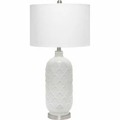 Promo ✔️ Lalia Home Argyle Classic White 29.25 In. Table Lamp With Fabric Shade 🔔
