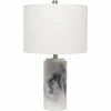 Best Sale ⭐ Lalia Home Marbleized 24.25 In. Table Lamp With White Fabric Shade, White 🔔