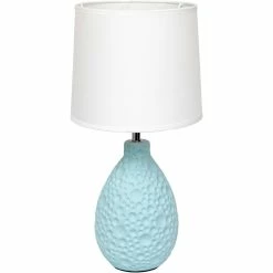 Cheapest 🔥 Simple Designs 14 In. Textured Stucco Ceramic Oval Table Lamp 😍
