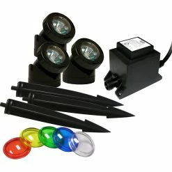 Buy ✨ Alpine Power Beam Set Of 3 Indoor/Outdoor 10 Watt Halogen Lights With Transformer 🌟