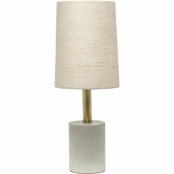 Cheapest ⭐ Lalia Home Antique Brass And Concrete 18.5 In. Table Lamp With Linen Shade ⭐