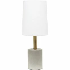 Alternative view of Cheapest ⭐ Lalia Home Antique Brass And Concrete 18.5 In. Table Lamp With Linen Shade ⭐