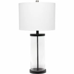 New ๐ Lalia Home 28 In. Entrapped Glass Table Lamp With White Fabric Shade ๐ฅ