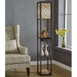 Alternative view of Deals 🤩 Artiva USA Etagere 63 In. Shelf Floor Lamp With Drawer, Expresso 😍