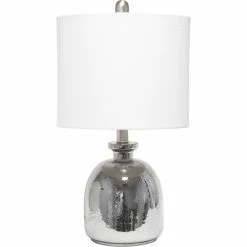 Alternative view of Deals 💯 Lalia Home Metallic Gray 🔨 Hammered Glass Jar 20 In. Table Lamp ❤️