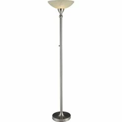 Outlet ⌛ Artiva USA 71 In. LED Torchiere Lamp Hand Painted Alabaster Glass Shade With Dimmer 😀