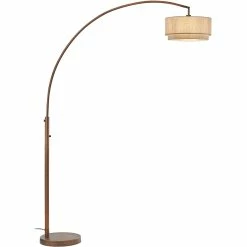 Deals 💯 Artiva USA Elena II 81 In. LED Arched Floor Lamp With Double Shade And Dimmer ✔️