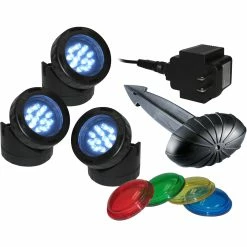 Best reviews of 👍 Alpine Set Of 3 Multicolor Outdoor LED Lights For Water Features And Garden 🔥