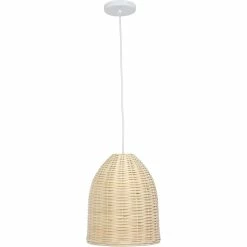 Deals 🎁 Elegant Designs Elongated Coastal Dome Rattan 12 In. Downlight Pendant 🌟