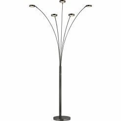 Wholesale π Artiva USA Etherium 73 In. Black Satin Nickel 30 Watt LED 5 Arched Floor Lamp π§¨