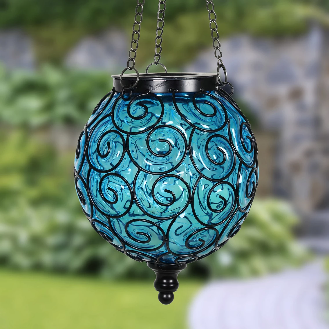 Best deal 😀 Exhart Solar Hanging Glass Lantern 👍 - Image 2