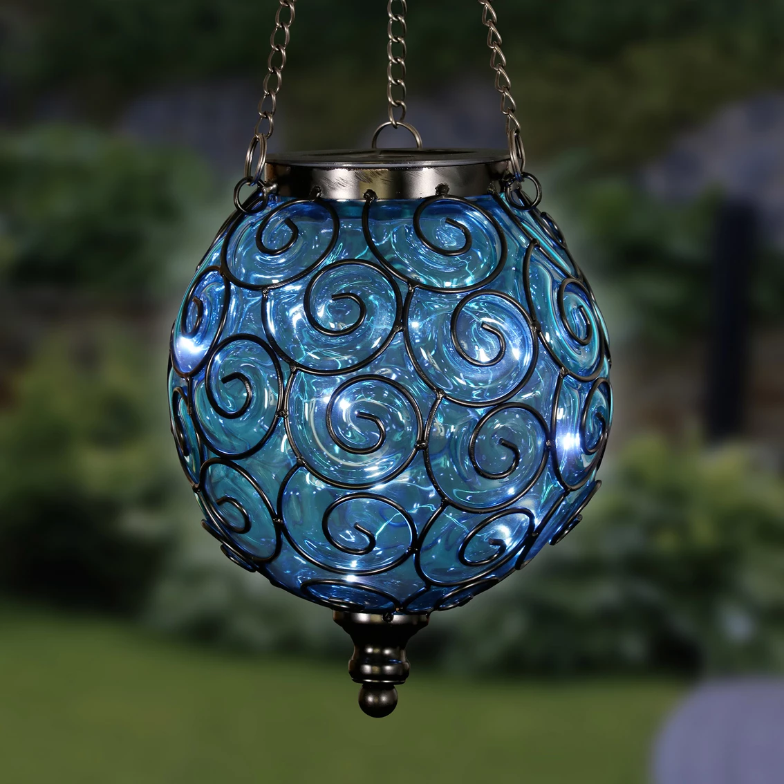 Best deal 😀 Exhart Solar Hanging Glass Lantern 👍 - Image 4