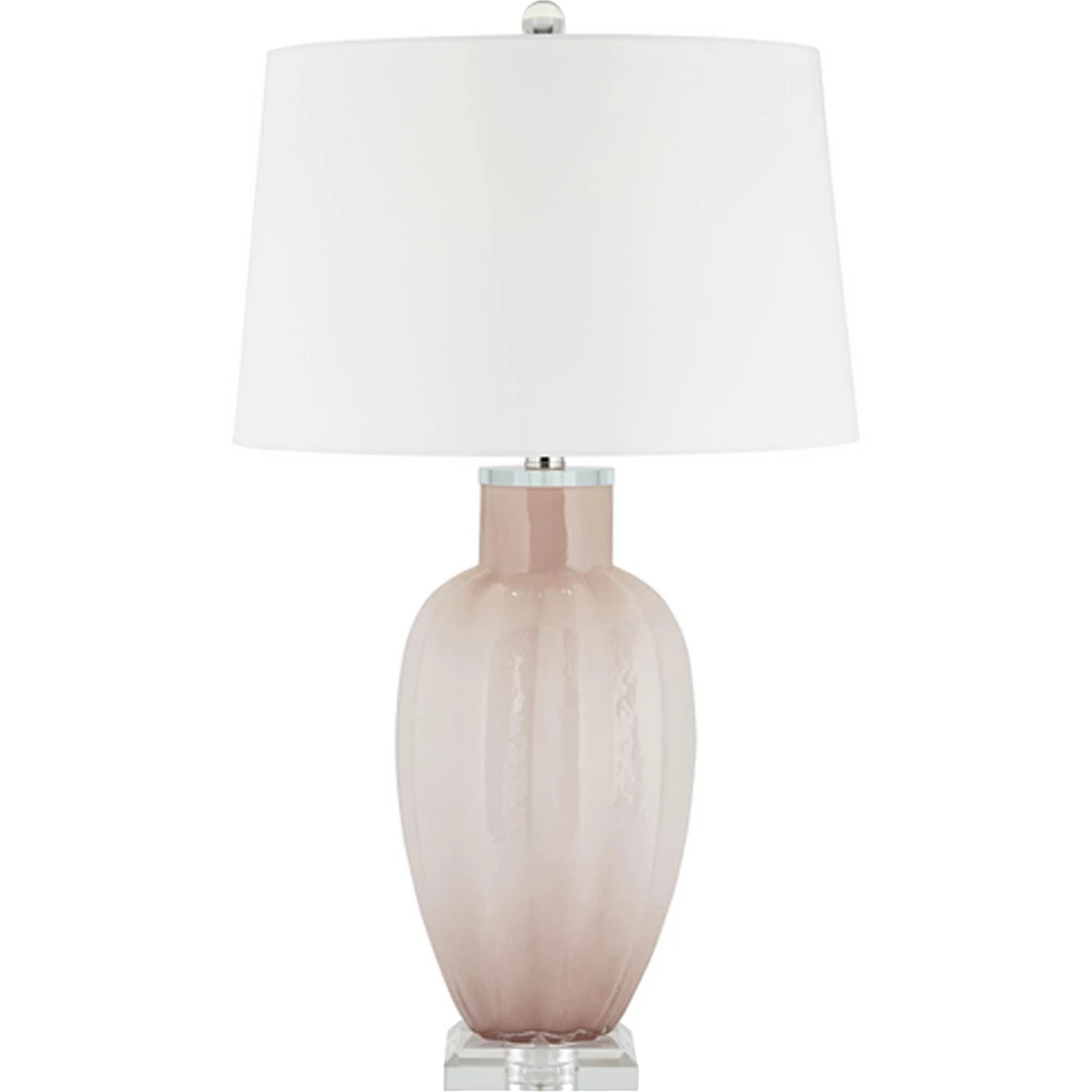 Best Sale ๐ Pacific Coast Ashbury Blush Glass With Crystal Base Table Lamp ๐งจ