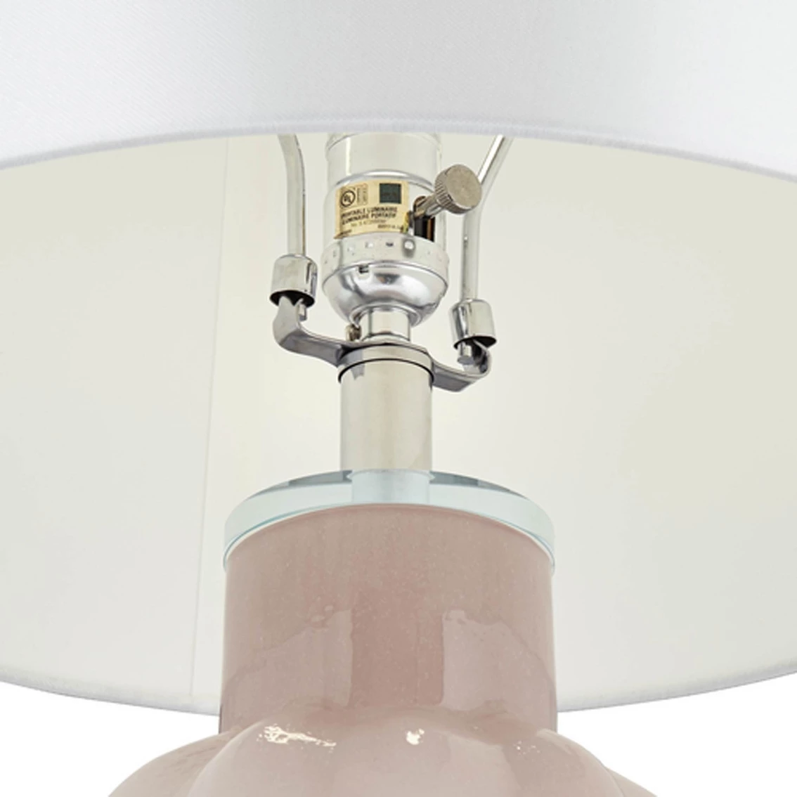 Best Sale ๐ Pacific Coast Ashbury Blush Glass With Crystal Base Table Lamp ๐งจ - Image 7