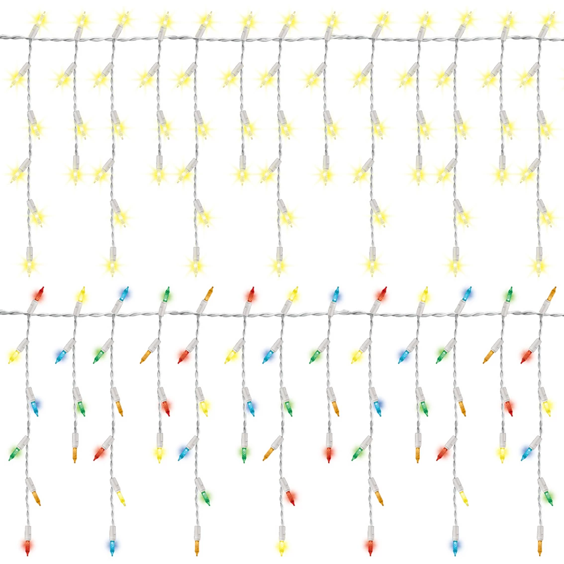 New ⭐ Everstar UL Synchronized Color Changing LED M5 Icicles 8 Functions 100 Ct. 🥰