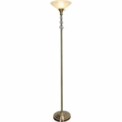 Hot Sale 😉 Dale Tiffany Alaris 72 In. Orb Glass Antique Brass Torchiere Floor Lamp 😍