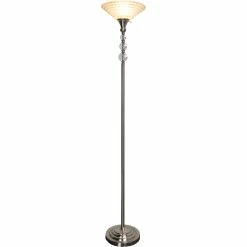 Best Pirce ❤️ Dale Tiffany Alaris 72 In. Orb Glass Polished Nickel Torchiere Floor Lamp 💯