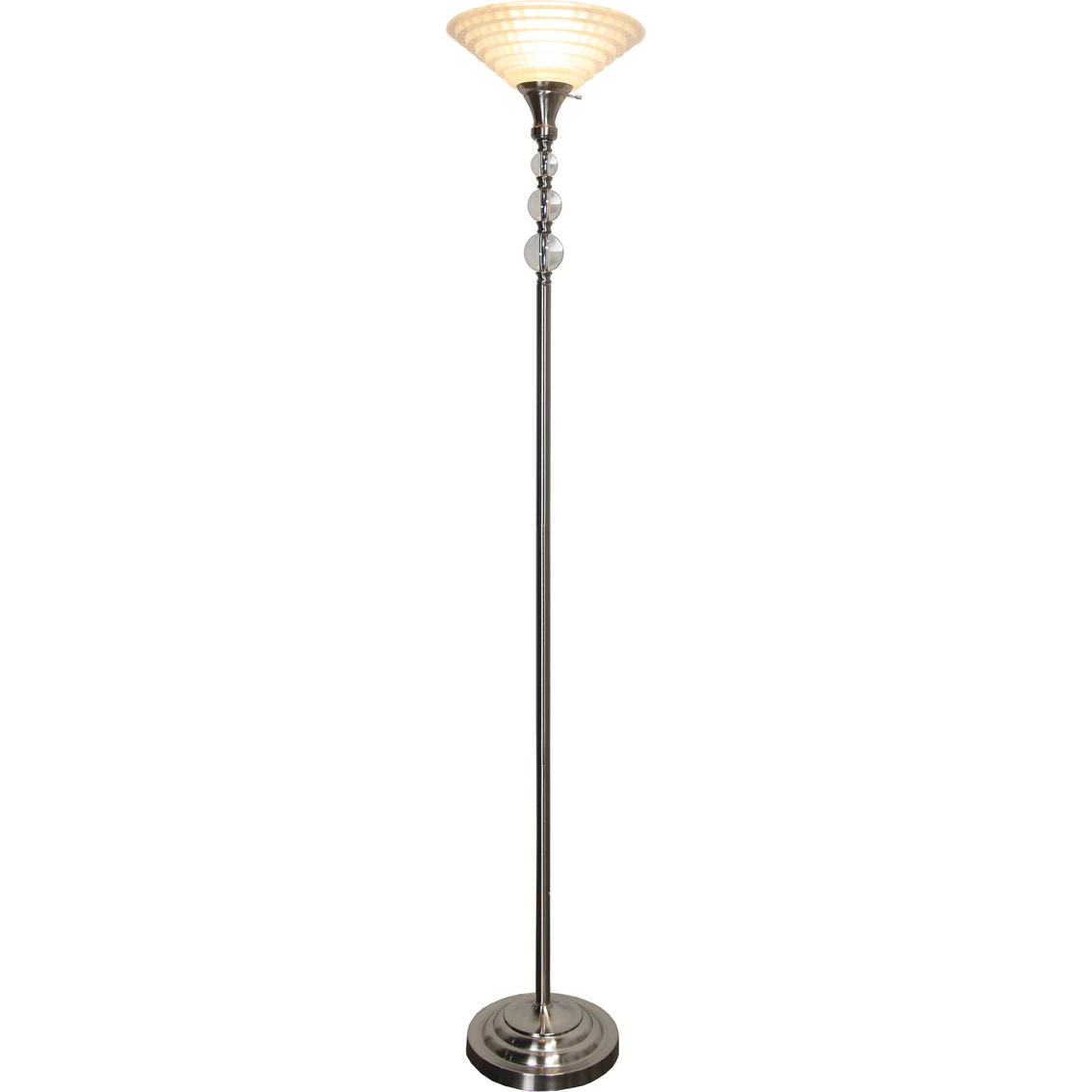 Best Pirce ❤️ Dale Tiffany Alaris 72 In. Orb Glass Polished Nickel Torchiere Floor Lamp 💯