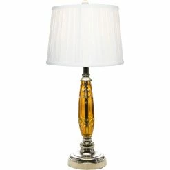 Best Sale 😍 Dale Tiffany 26 In. Glossy Amber 24% Lead Crystal Table Lamp ✔️