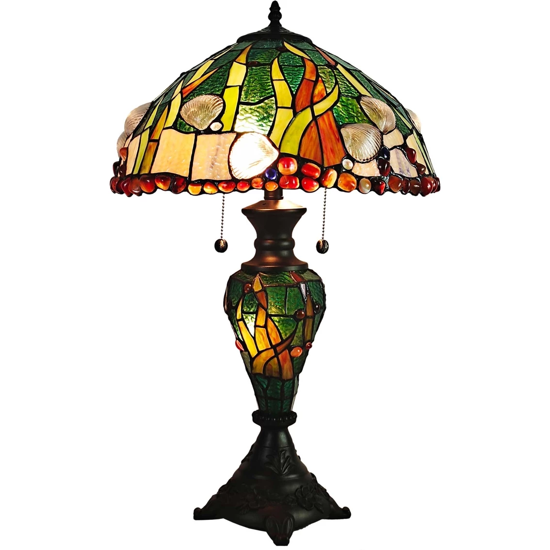 Promo 🛒 Dale Tiffany Coral Seashells 26 In. Table Lamp With Night Light 🔥