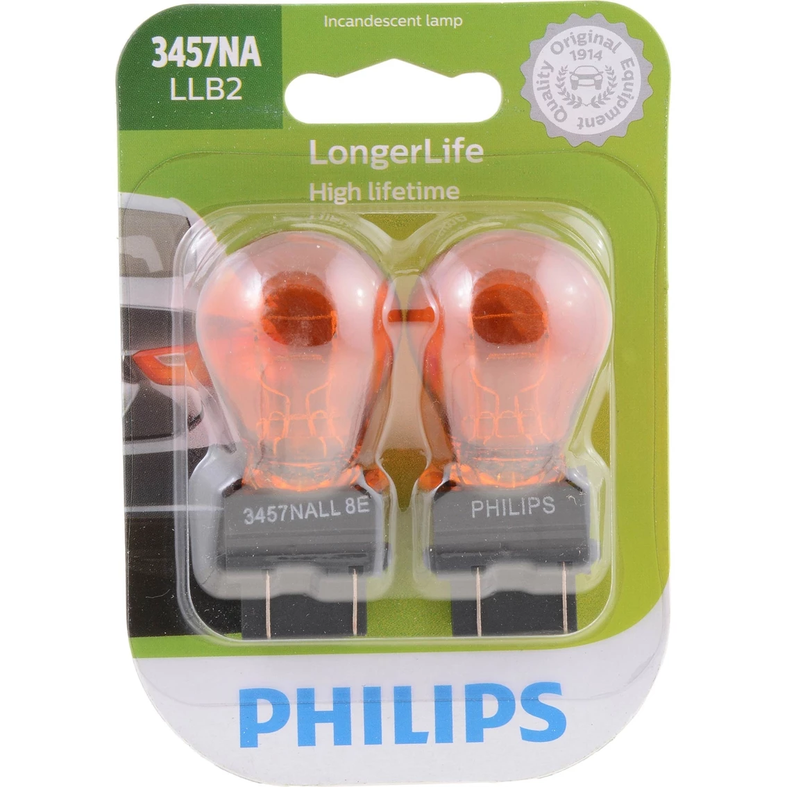 New βοΈ Philips Longer Life Mini Bulb Amber 3457NALLB2 2 Pk. π