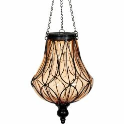 Budget 😀 Exhart Solar Hanging Glass 24 In. Lantern ✔️