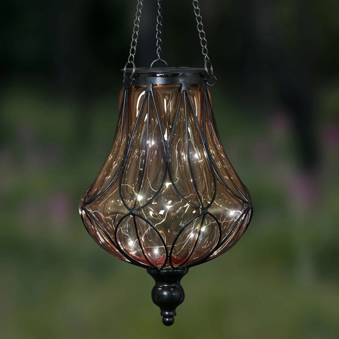 Budget π Exhart Solar Hanging Glass 24 In. Lantern βοΈ - Image 3