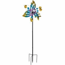 Best deal 🌟 Evergreen 75 In. H Solar Wind Spinner, Bubbles And Blades 🌟