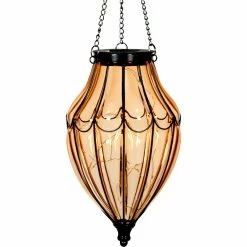 Brand new ❤️ Exhart 7 X 25 In. Solar Hanging Glass Lantern 👏