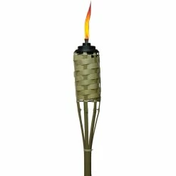 New 🎁 TIKI Luau Natural Flame Bamboo Torch 🌟