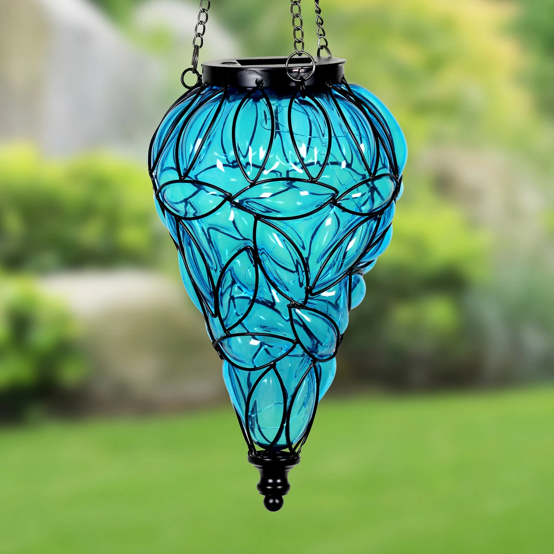Best deal π₯° Exhart 24 In. Solar Hanging Glass Lantern β€οΈ - Image 2