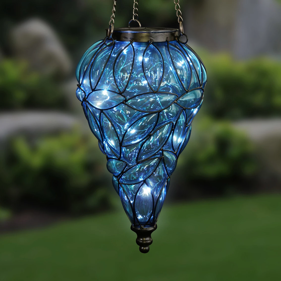 Best deal π₯° Exhart 24 In. Solar Hanging Glass Lantern β€οΈ - Image 3