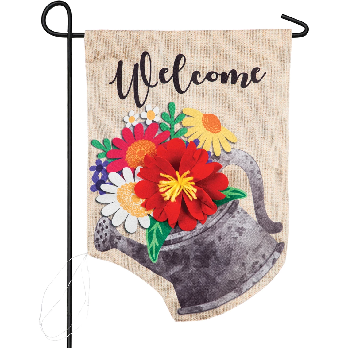 Buy π₯° Evergreen Galvanized Watering Can Solar LED Garden Flag π₯