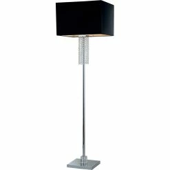 Coupon 🎁 Artiva USA Adelyn 63 In. Square Chrome And Black Crystal Floor Lamp ✔️