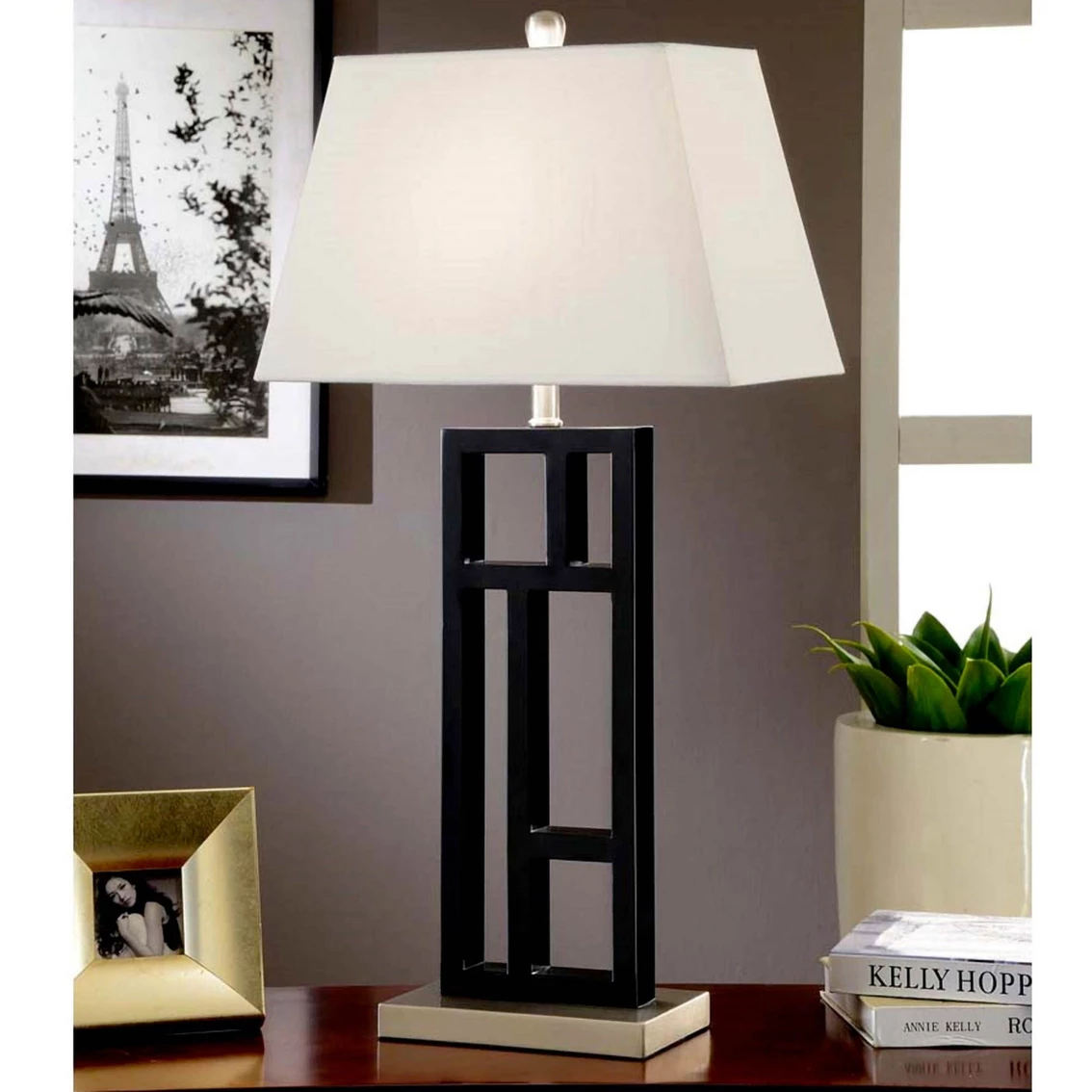 Coupon 🔥 Artiva USA Perry 31 In. Geometric Black And Brushed Steel Table Lamp 😀 - Image 2