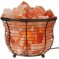 Hot Sale 🛒 Himalayan Glow Natural Salt Basket Lamp 😍