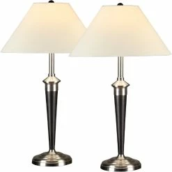 Deals 💯 Artiva USA Classic Coordinates 31 In. Espresso Brushed Steel Table Lamps Set Of 2 🎁