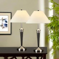 Alternative view of Deals 💯 Artiva USA Classic Coordinates 31 In. Espresso Brushed Steel Table Lamps Set Of 2 🎁