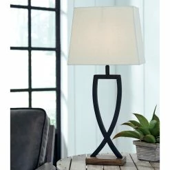 Flash Sale 😀 Signature Design By Ashley Makara Metal Table Lamp 2 Pk 🎁