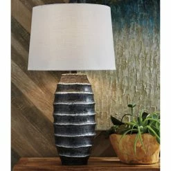 Alternative view of Discount 🛒 Signature Design By Ashley Billow 28 In. Metal Table Lamp 🛒