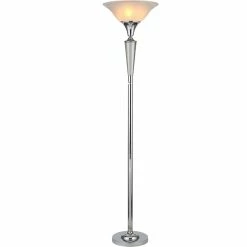 Best Sale โจ Artiva USA Crystal Suite Collection 3 Light LED Crystal Torchiere Floor Lamp Dimmer ๐