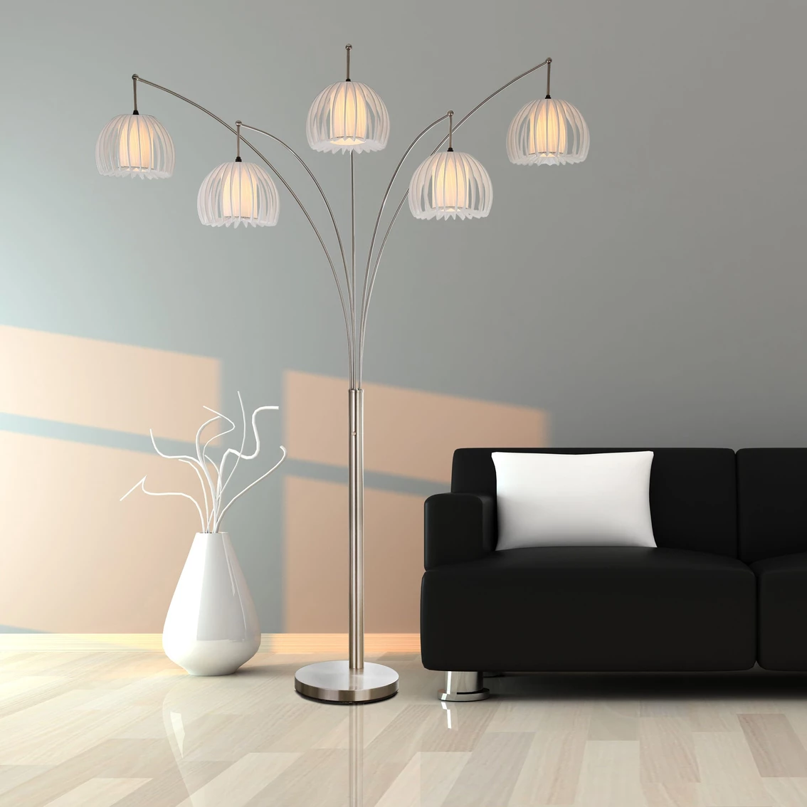 Best reviews of β€οΈ Artiva USA Zucca 89 In. 5 Arch LED Floor Lamp With Dimmer β€οΈ
