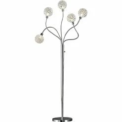 Hot Sale ❤️ Artiva USA SOHO 65 In. Modern 5 Light Crystal Balls Floor Lamp With Dimmer ⭐